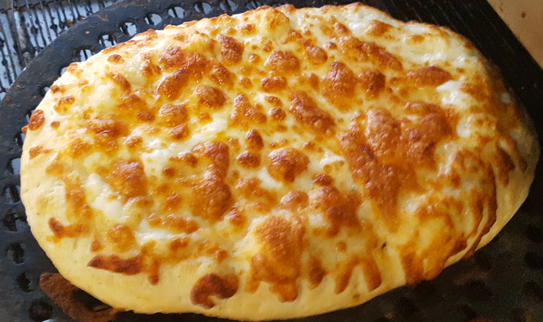 Golden calzone fresh from the oven